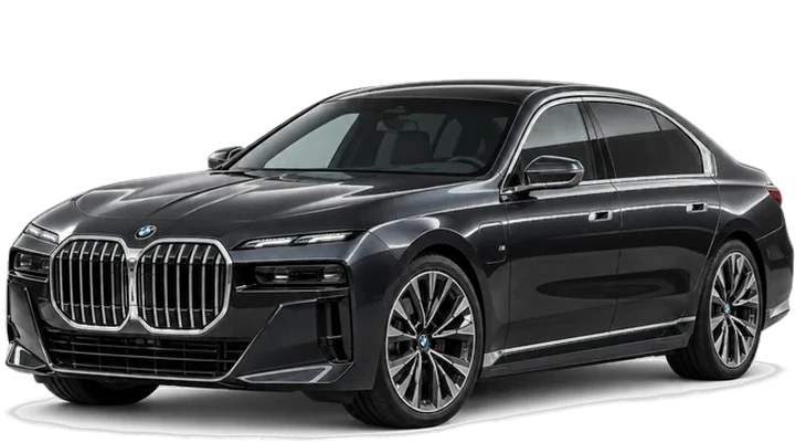 Black BMW 750e 2026 from the Proline fleet